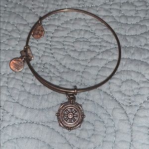 Gold Alex & Ani Ship Wheel bracelet